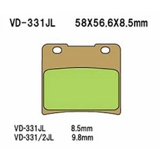 VESRAH КОЛОДКИ ДИСКОВІ ТОРМОЗНІ KH103 SPIEK METALICZNY (КОЛІР ЗОЛОТИЙ) SUZUKI VS 600/750/800/1400 (MADE IN JAPAN)