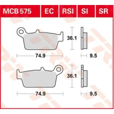 TRW LUCAS КОЛОДКИ ДИСКОВІ ТОРМОЗНІ KH131 SINTER OFFROAD HONDA CRF 230 08-10, XR 250 88-97, XR 600 91-99, YAMAHA WR 125 98-07, ЗАД