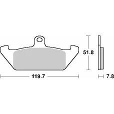 SBS АКЦІЯ КОЛОДКИ ДИСКОВІ ТОРМОЗНІ KH120 STREET CERAMIC КОЛІР ЧОРНИЙ
