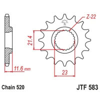 JT ЗІРОЧКА ПЕРІД 2051 13 YAMAHA TT 250 '93-04' (205113JT) (LANC. 520)