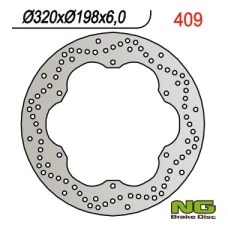 NG ДИСК ТОРМОЗНИЙ ПЕРІД YAMAHA XJ 600 92-97, XVZ 1300 96-07 ЗАД (320X198MM) (320X198X6)