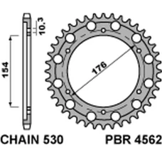 ЗАДНЯ ЗІРКА PBR 4562 45 C45 HONDA CB 1000R '08-'18 (JTR1340.45) (LANC.530) (SDT.+1)