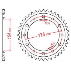 ЗАДНЯ ЗІРКА MTX PARTS 4434 43 HONDA VFR750, VFR800 V-TEC '02-'14, VFR800X CROSSRUNNER '11-'15 (JTR1340.43) (LANC. 530)