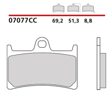 BREMBO 2026/03 КОЛОДКИ ДИСКОВІ ТОРМОЗНІ KH252 / KH380 SCOOTER КАРБОН CERAMIC CC (POLMETALICZNE) ПЕРІД/ЗАД (ECE R90)
