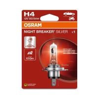 OSRAM ЛАМПОЧКА H4 12V 60/55W P43T NIGHT BREAKER® SILVER (+100%) BLISTER