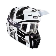 LEATT (НОВИНКА 2024) ШОЛОМ MOTO 3.5 V24 (+ОКУЛЯРИ VELOCITY 4.5 ПОДАРОК) HELMET KIT BLACK/WHITE КОЛІР CZARNY/BIALY РОЗМІР L (59-60 CM)