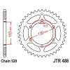 ЗАДНЯ ЗІРКА JR 504 42 KAWASAKI EX300 NINJA '13-'17 (50442JT) (LANC. 520) ЧОРНА - зображення 1