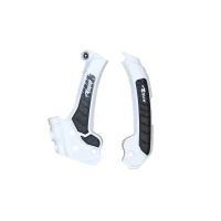 RACETECH (RTECH) 2025/12 КРИШКИ РАМИ (КОМПЛЕКТ) BI-MATERIAL СУПЕР GRIP HUSQVARNA FC 250 / 450 '22-23, FS 450 '23-24, TC / FC 125 / 250 / 300 / 350 / 450 '23-24, TE 125 / 250 / 300 / 350 / 450 / 501 '24, TX 300 / 350 / 450 '23-24 КОЛІР БІЛИЙ / ЧОРНИЙ