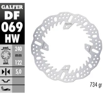 GALFER ДИСК ТОРМОЗНИЙ ЗАД HONDA CR 125/250; CRF250R '04-'23; CRF 450R '09-'23 (240X140X5MM) SHARK ENDURO MX