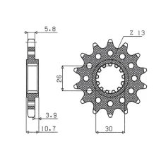 ПЕРЕДНЯ ЗІРКА SUNSTAR CHT 579M 17 YAMAHA FZ1 '06-'14, R1 '04-'14, FJ, XJR (JTF1579.17) (LANC. 520) (579M17JT)