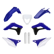 POLISPORT КОМПЛЕКТ ПЛАСТІКОВ SHERCO SE-R/SEF-R '24 W КОМПЛЕКТІ ЗАХИСТ ФАРИ (8681100002) I КРИШКИ АМОТРТИЗАТОРІВ (8398600002) КОЛІР СИНІЙ БІЛИЙ ЧОРНИЙ OEM