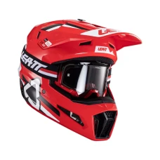 LEATT (НОВИНКА 2024) ШОЛОМ MOTO 3.5 V24 (+ОКУЛЯРИ VELOCITY 4.5 ПОДАРОК) HELMET KIT RED КОЛІР CZERWONY/CZARNY/BIALY РОЗМІР L (59-60 CM)