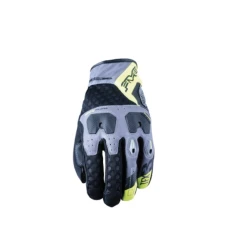 FIVE GLOVES РУКАВИЦІ SKORZANO-TEKSTYLNE TFX3 AIRFLOW КОЛІР  ЧОРНИЙ/ЖОВТИЙFLUO РОЗМІР 10 (L)