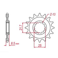ПЕРЕДНЯ ЗІРКА GROSSKOPF CHT 2137 16 KAWASAKI ZX -R '02-'03, Z 1000 '03-'06, ZX-10R '04-'20 (-1), ZX-10RR '17-'19 (-1), KLV 1000 '04-'06 (-1) (JTF1537.16)