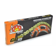 MOTO-MASTER ЛАНЦЮГ ПРИВІДНИЙ GP-428 MX PROFESSIONAL MOTOCROSS RACING CHAIN БЕЗ ORINGOW КОЛІР ЗОЛОТИЙ (134 ЛАНКИ, ЗАСТІБКА W КОМПЛЕКТІ)