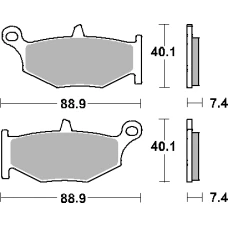 SBS АКЦІЯ КОЛОДКИ ДИСКОВІ ТОРМОЗНІ KH419 STREET CERAMIC КОЛІР ЧОРНИЙ ПІДХОДИТЬ DO: SUZUKI GSX-R 600/750/1000/1300, DL1000 V-STROM ЗАД