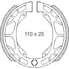 BRENTA КОЛОДКИ БАРАБАННІ ДИСКОВІ ТОРМОЗНІ DAELIM/HONDA/KYMCO/PEUGEOT/SYM (110X25MM) (FT 01200)