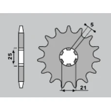 ПЕРЕДНЯ ЗІРКА CHT 569 14 (569-14) 569 14 KAWASAKI KX 250 '87-'98, YAMAHA YZ 250 '77-'98, XV 250`89-15 (JTF569.14) (LANC. 520)
