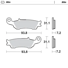 MOTO-MASTER BRAKEPADS YAMAHA ПЕРІД: YZ125/250 2008>, ПЕРІД YZF250 2007>, ПЕРІД