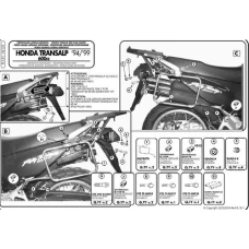 KAPPA СТЕЛАЖ KUFROW БОКОВИХ MONOKEY HONDA XL 600V TRANSALP `94-99 - ROWNIEZ ПІД KUFRY MONOKEY RETRO-FIT K-VENTURE АЛЮМІНІЙ І K'MISSION АЛЮМІНІЙ