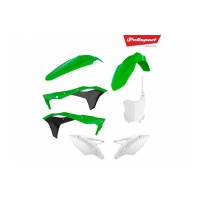 POLISPORT КОМПЛЕКТ ПЛАСТІКОВ KAWASAKI KX 250F '17-'20 W КОМПЛЕКТІ TABLICA ПЕРІД (8665900002) КОЛІР ZIELONO БІЛИЙ OEM