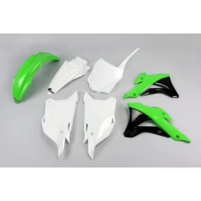 UFO КОМПЛЕКТ ПЛАСТІКОВ KAWASAKI KX 85 '14-'21 КОЛІР OEM '14-'15 (ZIELONY/BIALY/CZARNY)