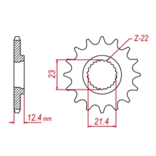 ПЕРЕДНЯ ЗІРКА GROSSKOPF CHT 2149 15 YAMAHA XG 250 TRICKER '05-'07, XT 250 '08-'21, YBR250 '07-'11 (JTF1594.15)