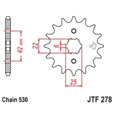 ПЕРЕДНЯ ЗІРКА JR CHT 278 14 HONDA CB 400N '79-'80 (27814JT) (LANC. 530)