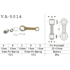 VESRAH ШАТУН HONDA CR 125 '88-'07 (VA5014) (MADE IN JAPAN)