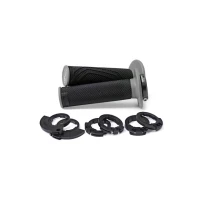 DOMINO ПЕРЕМИКАЧІ (GRIPY) ВИКЛЮЧЕНИЙ ROAD D-LOCK 2T / 4T (Z ADAPTERAMI ROLGAZU - KTM, HUSQVARNA, GASGAS, HONDA, KAWASAKI, SUZUKI, YAMAHA I ІНШІ) КОЛІР ЧОРНИЙ/СІРИЙ
