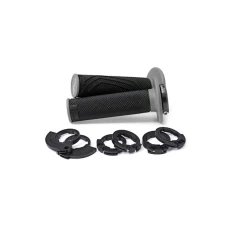 DOMINO ПЕРЕМИКАЧІ (GRIPY) ВИКЛЮЧЕНИЙ ROAD D-LOCK 2T / 4T (Z ADAPTERAMI ROLGAZU - KTM, HUSQVARNA, GASGAS, HONDA, KAWASAKI, SUZUKI, YAMAHA I ІНШІ) КОЛІР ЧОРНИЙ/СІРИЙ