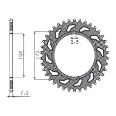 SUNSTAR ЗІРОЧКА ЗАД 844 53 YAMAHA DT 125R/RE 99-06 (JTR839.53) (LANC. 428) (84453JT)