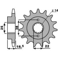 ПЕРЕДНЯ ЗІРКА PBR CHT 2205 15 18NC DUCATI 1000 MONSTER S2R 06-08 (JTF741.15) (LANC. 525)