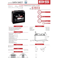 BS АКУМУЛЯТОР 51913/51814 МАКС (FA) (G12-19,SLA12-19,SLA12-22) 12V 21AH 183X79X171 BEZOBSLUGOWY - ZALANY (ZWIEKSZONY PRAD ROZRUCHOWY) (275A) (4)