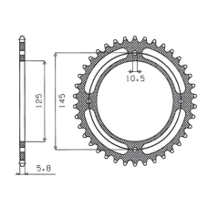 SUNSTAR ЗІРОЧКА ЗАД 857 46 YAMAHA XTZ 660 TENERE '96-00 (JTR857.46) (LANC. 520) (85746JT)