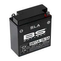 BS АКУМУЛЯТОР 6N11A-1B/3A (FA) 6V 11AH 121X58X130 BEZOBSLUGOWY - ZALANY (90A) (10)
