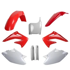 POLISPORT КОМПЛЕКТ ПЛАСТІКОВ (ПОВНИЙ KIT) HONDA CRF 450R '02-'03 W КОМПЛЕКТІ TABLICA ПЕРІД (8657000001) I КРИШКИ AMORTYZAROROW (8394000001) КОЛІР CZERWONO БІЛИЙ OEM