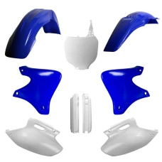 POLISPORT КОМПЛЕКТ ПЛАСТІКОВ (ПОВНИЙ KIT) YAMAHA YZ 250F '01-'02 W КОМПЛЕКТІ TABLICA ПЕРІД (8658000001) I КРИШКИ AMORTYZAROROW (8392000001) КОЛІР СИНІЙ БІЛИЙ OEM