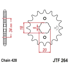 ПЕРЕДНЯ ЗІРКА JR CHT 264 17 KYMCO HIPSTER, STRYKER, ZING (26417JT) (LANC. 428)