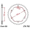 JT ШЕСТЕРНЯ ЗАД АЛЮМІНІЙ 4574 46 DUCATI 939 СУПЕР SPORT '17-'20, 950 СУПЕР SPORT '21-'23, 955 PANIGALE V2 \/ BAYLISS '20-'24 (НЕОБХІДНО АДАПТЕР JTA760B АБО JTA 770B) (457446JT) (LANC. 520) КОЛІР ЧОРНИЙ - зображення 1
