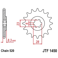 ПЕРЕДНЯ ЗІРКА JR CHT 436 14 SUZUKI LT 500 '88-92', RM 465 '81-82', RM 500 '83-84' (43614JT) (LANC. 520)