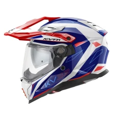 ШОЛОМ KAPPA  KV33 GRAPHIC WIZZARD ENDURO ПОДВІЙНОГО ПРИЗНАЧЕННЯ ВИКЛЮЧЕНИЙ ROAD З КОЗИРКОМ І БЛЕНДЕРОМ, КОЛІР БІЛИЙ/ЧЕРВОНИЙ/СИНІЙ, РОЗМІР 63/XXL (УПРАВЛІННЯ ECE 22R06)