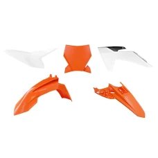 RACETECH (RTECH) 2024/12  PLASTIC KIT 5 PCS ОРИГІНАЛ COLOUR KTM ПОМАРАНЧЕВИЙ КОЛІР - WHITE - BLACK KTM SX 50 2024=>2025