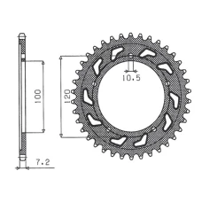 SUNSTAR ЗІРОЧКА ЗАД 4447 46 / 4363 46 APRILIA SMV 750 DORSODURO 08-12 (JTR702.46) (JTR713.46) (LANC. 525) (436346JT)
