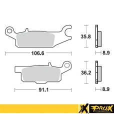 PROX КОЛОДКИ ДИСКОВІ ТОРМОЗНІ KH445 YAMAHA YFM 550 GRIZZLY '11-14, YFM 700 GRIZZLY '07-18 ЗАД ЛІВИЙ