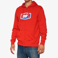 100 ПРОЦЕНТ BLUZA NA ЗАМОК OFFICIAL ZIP HOODIE FLEECE RED КОЛІР ЧЕРВОНИЙ РОЗМІР M