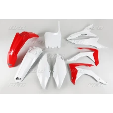UFO КОМПЛЕКТ ПЛАСТІКОВ HONDA CRF 250R 14-17, CRF 450R 13-16 Z OSLONAMI ФІЛЬТРА ПОВІТРЯ КОЛІР OEM (CZERWONY/BIALY) (HO121E999)