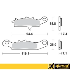 PROX КОЛОДКИ ДИСКОВІ ТОРМОЗНІ KH342 KAWASAKI KFX 450R 08-14, KVF 650 BRUTE FORCE '05-13 ПЕРІД ЛІВИЙ