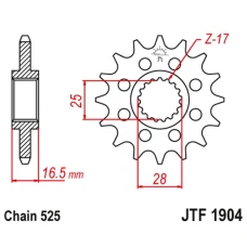 ПЕРЕДНЯ ЗІРКА JR CHT 2147 15 KTM 950/990/1050/1090/1190/1290 03-20 (214715JT) (LANC. 525)