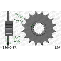 AFAM 2026/04 ШЕСТЕРНЯ ПЕРІД 2078 17 Z ГУМА APRILIA RST/RSV/SL 1000 BMW F 650/700/800 GS (JTF704.17RB) (LANC. 525)